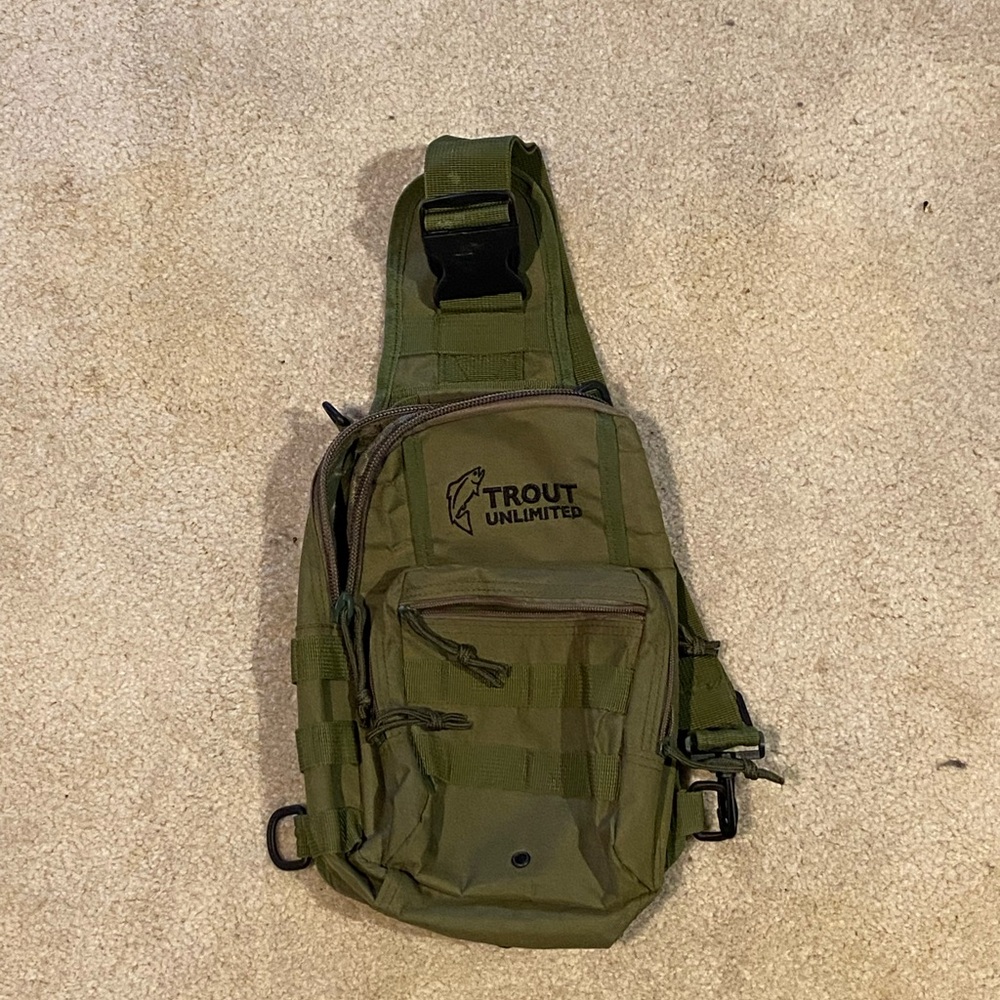 Trout Unlimited Green Sling Bag